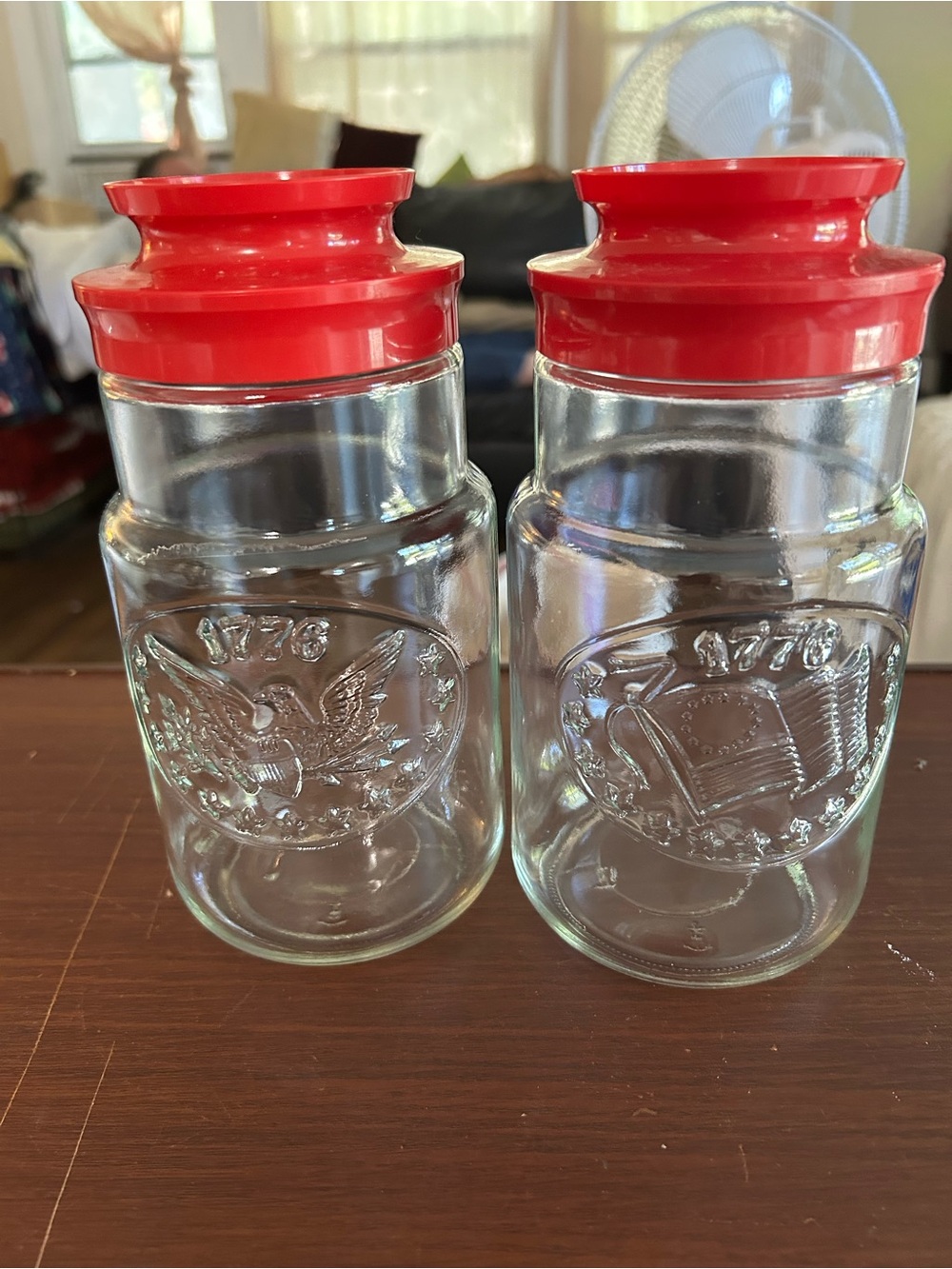 Vintage 1976 Maxwell house instant coffee jars created by anchor hocking, 2